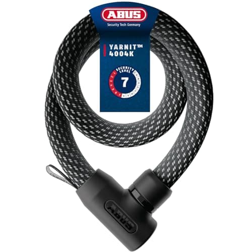 Image of ABUS YARNIT 4004K Chain Lock – Lightweight Textile Lock for Security on Bikes and e-Scooters – Flexible Bike Lock with Security Level 7 – Length 85 cm, Black
