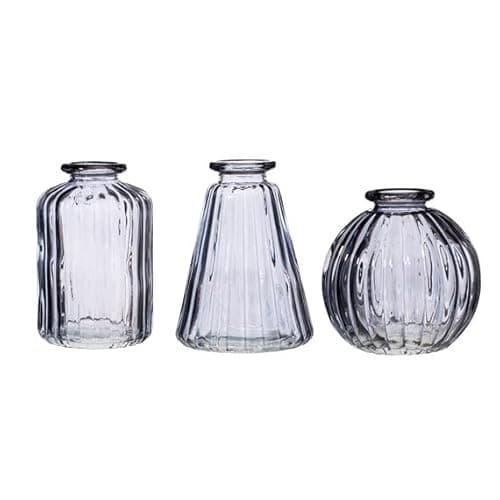 Image of Sass & Belle Grey Glass Bud Vases - Set of 3
