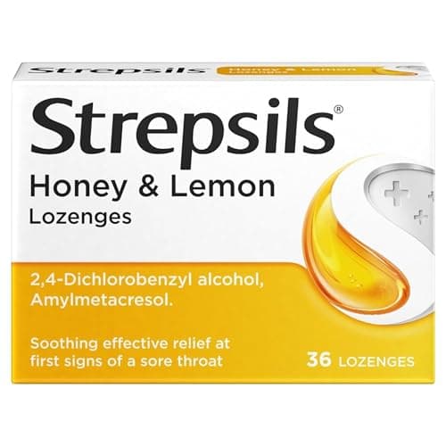 Image of Strepsils Honey and Lemon Sore Throat Lozenges, 36 Total, Sore Throat Relief, Soothes Sore Throat, Fights Viral and Bacterial Infections, Fast Acting Relief, Sore Throat, Medication