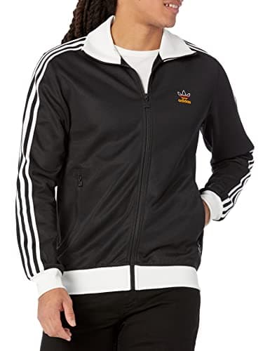 Image of adidas Originals Men's Beckenbauer Track Top, Black/White/Team Power Red/Team Collegiate Gold, XS