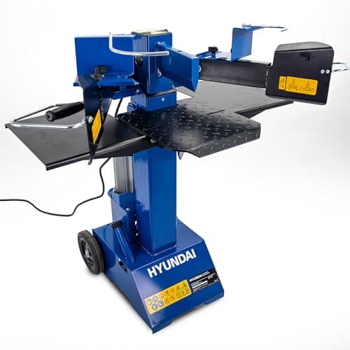 Image of Hyundai 8 Tonne Vertical Electric Log Splitter with Hydraulic Ram, Dual Handle Control 550mm Length Suitable for Splitting Logs up to 300mm