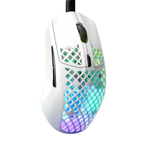 Image of SteelSeries Aerox 3 - Holey RGB Gaming Mouse - Ultra-lightweight Water Resistant Design - 8,500 DPI TrueMove Core Optical Sensor - Snow