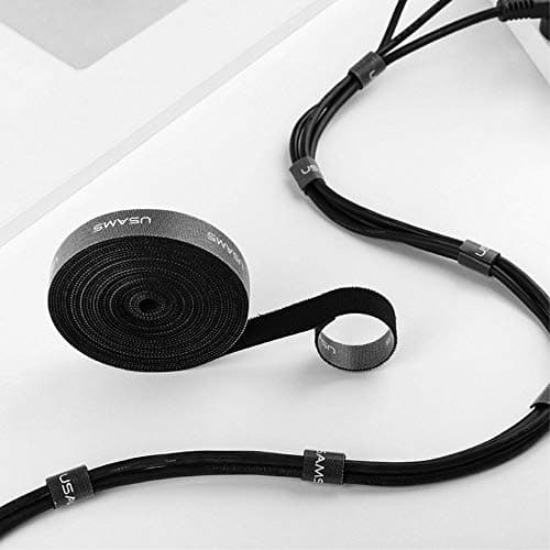 Image of DFV mobile - Nylon Cable Organizer with Magic Fixing Tape, Size: 20mm x 1m Compatible with ALCATEL OT-300 - Black