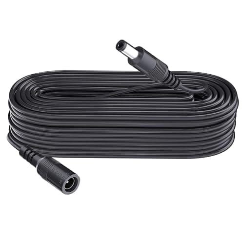 Image of 5m DC Power Extension Cable, Plug 5.5mm x 2.1mm, Male to Female Plug, DC 5V 6V 9V 12V 24V for Security Cameras,DVR,Router,Printer,LED Strip, Black