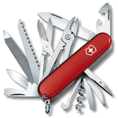 Image of Victorinox Handyman Swiss Army Knife, Medium, Multi Tool, Camping Knife, 24 Functions, Large Blade, Metal Saw, Red