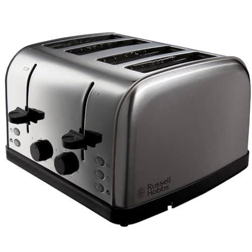 Image of Russell Hobbs 18790 Futura 4-Slice Toaster, 1500 W, Stainless Steel Silver, Four Slice