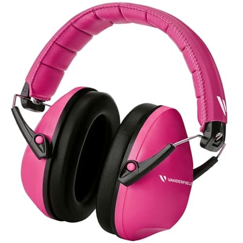 Image of Vanderfields Premium Hearing Protection Ear Defenders - Broad Spectrum Sound Reduction 32 dB at 2K Hz Noise Cancelling - Headset Safety Noise Cancellation - Headphones Kids 3-12 - Pink