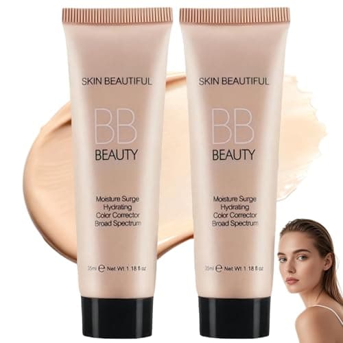 Image of 2 PCS BB Cream Foundation,Full Coverage Foundation,Color Correcting Cream,BB Crea/m Tinted Moisturiser Foundatio/n,Concealer & Tinted Moisturiser,Skin Tint Foundatio/n,Evens Skin Tone(Natural color)