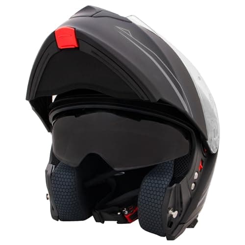 Image of Zorax Matt Black/Silver XL (61-62cm) ZOR-838 Double Visor Modular Flip up Front Motorcycle Motorbike Helmet ECE 2206 Approved