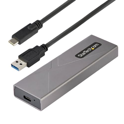 Image of StarTech.com USB-C 10Gbps to M.2 NVMe or M.2 SATA SSD Enclosure - Tool-free External M.2 PCIe/SATA NGFF SSD Aluminum Case - USB Type-C&A Host Cables - Supports 2230/2242/2260/2280 (M2-USB-C-NVME-SATA)