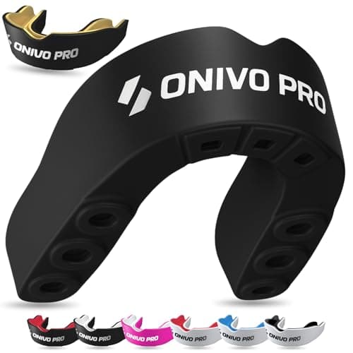 Image of Dual Layer Sports Mouth Guard for Adults & Kids 11+, Premium Protection Gum Shield with Case, Boil and Bite Mouthguard for Boxing, Rugby, MMA, Karate, Hockey & Contact Sports