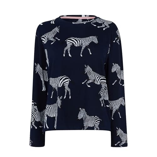 Image of Chelsea Peers Womens Pyjama Set Zebra Navy 12