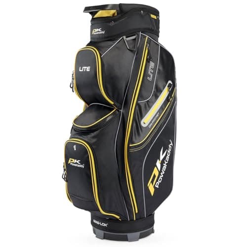 Image of Powakaddy Lite All-rounder Cart Bag - Black/Yellow Trim - One Size