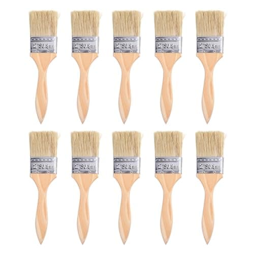 Image of Artibetter 10pcs Chip Paint Brushes with Easy to Hold Wooden Handles, Soft Bristle Glue and Paint Brushes for Touch-up Work, for Home DIY and Painting Projects