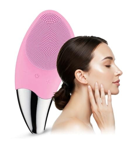 Image of Nebula Silicone Facial Cleansing Brush | 6-Speed Sonic Face Scrubber & Exfoliator for Acne, Blackheads & Pores | Rechargeable Silicone Face Scrubber for All Skin Types | Advanced Vibration | Pink