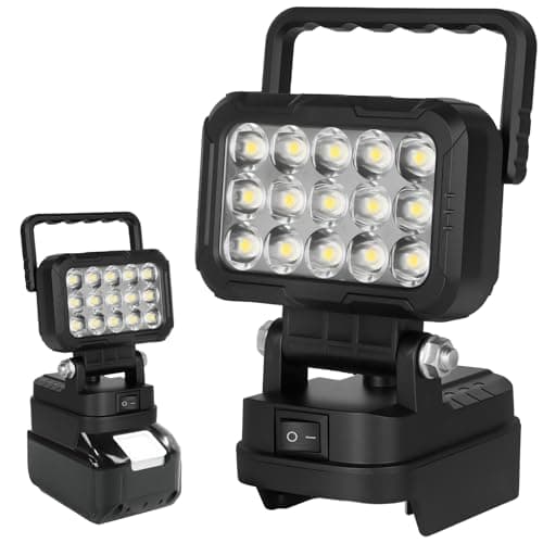 Image of AUAUY 45W Cordless LED Work Light for Makita 18V Battery, Portable Flashlight Jobsite Light with Two USB Charging Port, Lighting for Garage, Camping, Car Repairing, Emergency (No Battery)