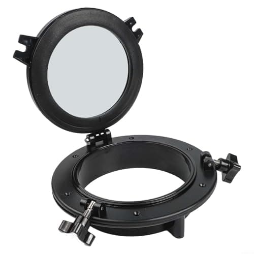 Image of Durashmall Marine Round Opening Portlight Porthole 216mm 265mm ABS Tempered Glass 316 Stainless Steel Hardware for Yacht Boat RV Hatch Window White Black(216MM)