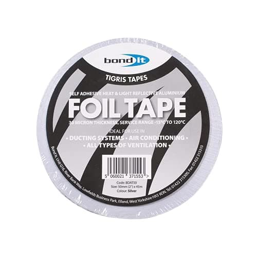 Image of Bond It 75mm x 45M Silver Aluminium Reflective Adhesive Foil Tape