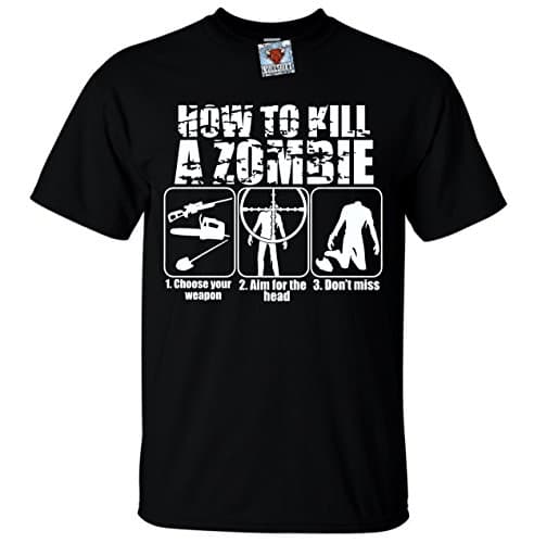 Image of Reality Glitch Men's How to Kill a Zombie T-Shirt - Resident Evil Dead Island Call of Duty Zombies Funny (XL, Black)