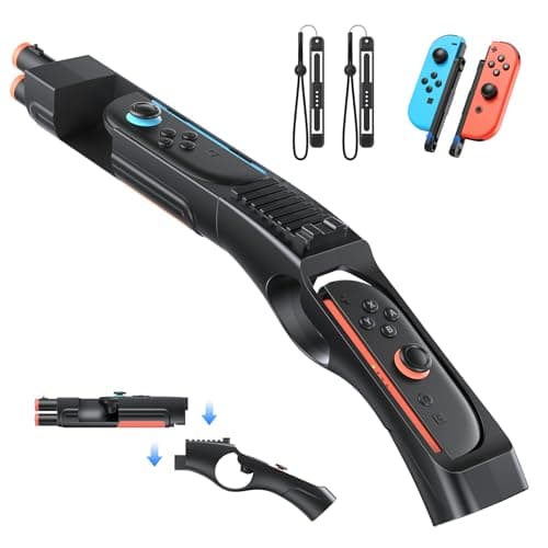 Image of FASTSNAIL [Switch 1/2 Compatible] Shooting Game Gun for Nintendo Switch 2/1/OLED, Detachable Gun Handle with portable for Switch 2/1 Joypad, Hand Grip Controller Accessories for Switch Hunting Games