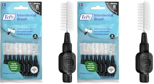 Image of TePe Interdental Brushes | Type: Original | Black | Size 8 (1.5mm) | 2 Pack of 8 Brushes