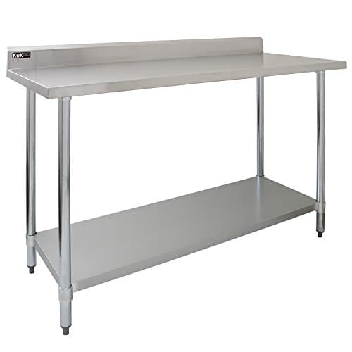Image of KuKoo 5ft Food Preparation Kitchen Catering Table, Stainless Steel, 250kg Capacity