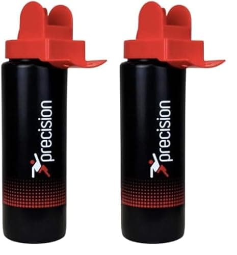 Image of Precision Unisex's Team Hygiene Water Bottle, Black/Red, 1 Litre, one size,White (Pack of 2)