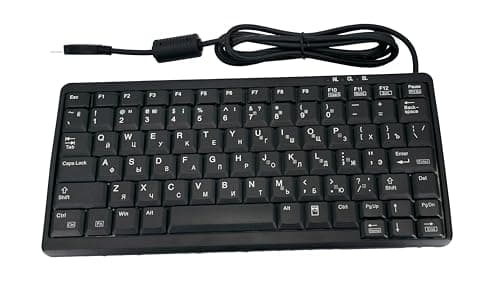Image of Accuratus K82A 15KV- USB/PS2 Combo Mini Scissor Key Keyboard with 15KV ESD Air Discharge (Cryllic Layout)