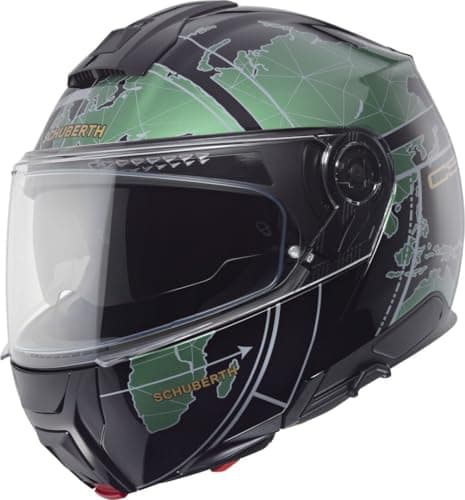 Image of Schuberth C5 Globe Flip-Up Helmet, black matt/green, 2XL (63)