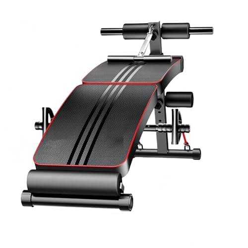 Image of Multifunctional Sit Up Bench Adjustable Thigh Support Foldable Abdominal Training Workout Board with Headrest Arm Pulling Rope for Home, Office and Gym Roman Chair