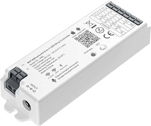 Image of BTF-LIGHTING 5 in 1 WB5 2.4 Tuya GHz WiFi PWM Controller Compatible with Alexa/Google Home/Smart Life/Tuya Smart APP Control for Dimming CCT RGB RGBW RGBCCT LED Strip(Without Power supply Strip)