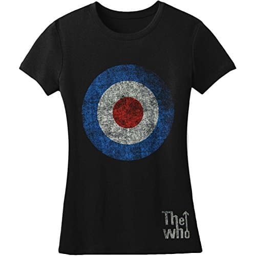 Image of The Who Women's Target Distressed Slim Fit Short Sleeve T-Shirt, Black, Size 14 (Manufacturer Size:X-Large)