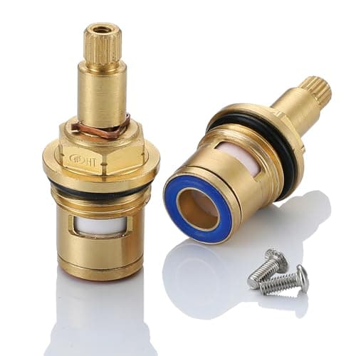 Image of 2 Pack Mixer Tap Cartridge 1/4 Turn 20 Spline Brass Replacement Ceramic Tap Valve Cartridge for Kitchen Shower Bathroom Taps