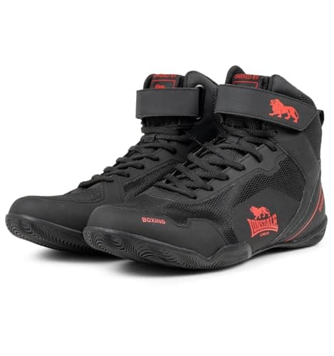 Image of Lonsdale Unisex's Rufford Boxing Shoes, Black red, 10 UK