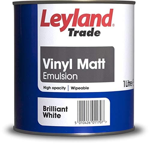 Image of Leyland Trade Vinyl Matt Emulsion Paint - Brilliant White 1L