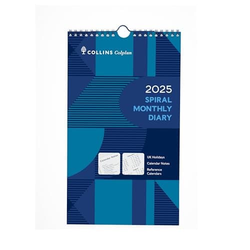 Image of Collins Colplan 2025 - Monthly Spiral Planner Calendar (64-25) - Month to View Wiro-Bound Wall Calendar
