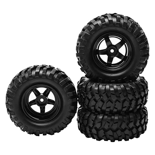 Image of RC 1:10 Buggy Rubber Tires 5 Spoke Wheel Rim for RC HSP 1/10 Off-Road Pack of 4