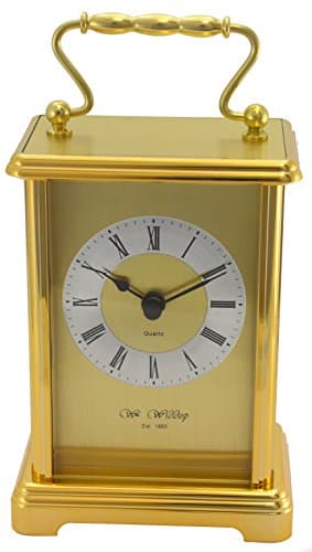 Image of Gold Colour Two Tone Applies Carriage Clock by Widdop