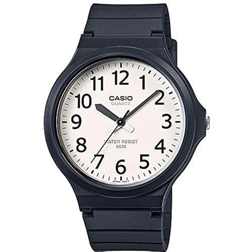 Image of Casio MW-240-7B Men's Casual Quartz Wrist Watch with Resin Case Black Dial Analogue Display White