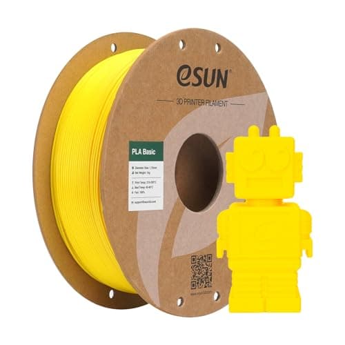 Image of eSUN PLA Filament 1.75mm, PLA Basic Dimensional Accuracy +/- 0.05mm, 1KG Spool (2.2 LBS) Speedy Filament for 3D Printers,Yellow