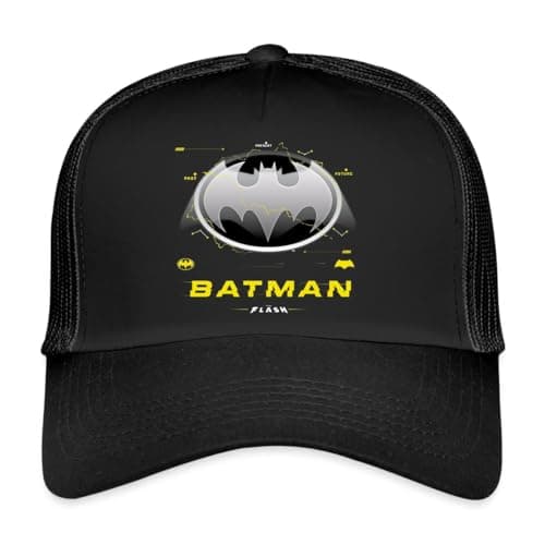 Image of Spreadshirt The Flash Old School Classic Batman Logo in Grey Trucker Cap, One Size, Black/Black