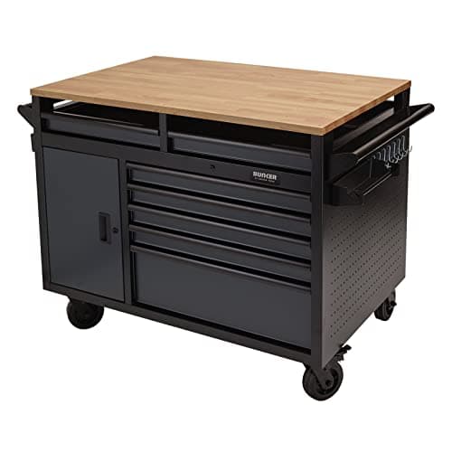 Image of BUNKER 08251 Multi-Functional Workbench Roller Tool Cabinet, 14 Drawer, 48", Grey