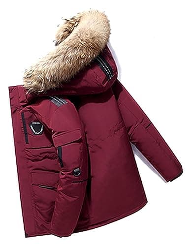 Image of WEITING Men's Down Jacket, Men's Down Coat With Hood, Men's Puffer Jackets, Women, Classic Canadian Parka Goose Down Jackets For Men, Coat Men jacket (Color : Red, Size : S)