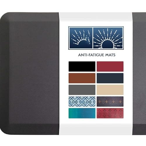 Image of Kitchen Mat, Padded, Non-Slip, Absorbable Anti Fatigue Standing Mat for Kitchen Floor, Standing Desk, Office & Garage (Grey, 99.1L x 50.8W x 1.9Th cm)