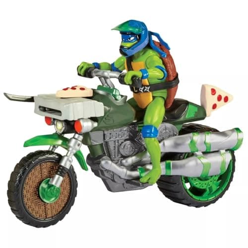 Image of Teenage Mutant Ninja Turtles: Mutant Mayhem Ninja Kick Cycle with Exclusive Leonardo Figure. Ideal present for boys 4 to 7 years and TMNT fans!