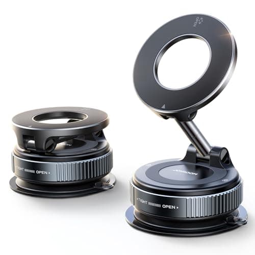 Image of JOYROOM Magsafe Suction Cup Phone Mount, Vacuum Magnetic Phone Holder for Car, 360° Metal Strut Magsafe Car Mount for iPhone 17 Pro iPhone 16 15 14 13 12 & Android Magsafe Case