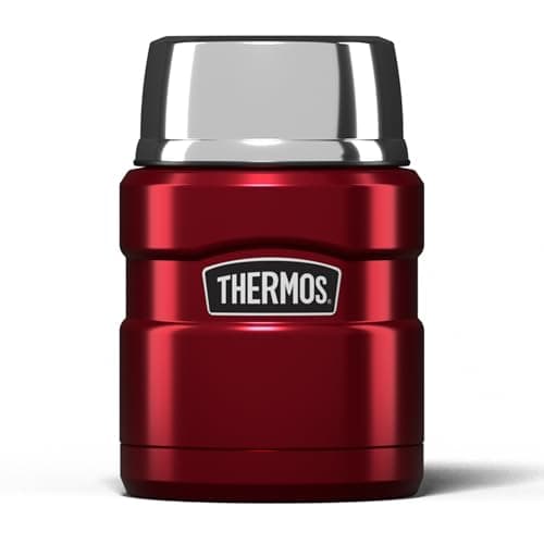 Image of Thermos Stainless King Food Flask, 470ml Capacity - Sleek Multi- Purpose Flask for Daily Food Prep - Durable Stainless Steel with Classic Red Finish - Ideal for On-the-Go Meals & Drinks