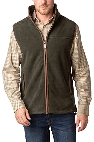 Image of Rydale Men's Huggate Fleece Waistcoat Mens Gilet Bodywarmer Sleeveless Jacket Fleece Gilets (M, Khaki)
