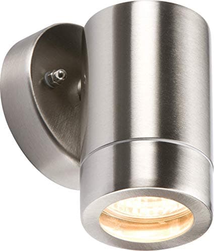 Image of Knightsbridge Outdoor GU10 Fixed Wall Light in Stainless Steel