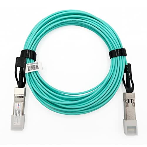 Image of Elfcam® - 5m/16ft Fiber Optic Cable OM3 SFP+ to SFP+ AOC 10Gbps, Compatible with SFP-10G-AOC, 5 Meters